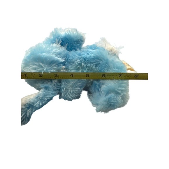 Dandee Collectors Choice 8” blue white super soft blue bow bunny plush ages 3+ - Picture 5 of 5